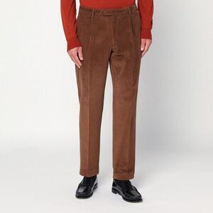 SANTANIELLO Men's Corduroy Pleated Trousers Men BROWN Pants